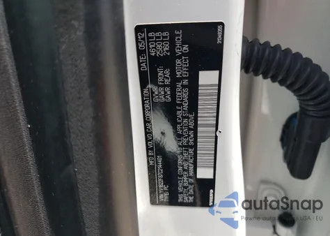 2012 Volvo S60 T5 z USA, uszkodzony, nr VIN YV1622FS7C2144401